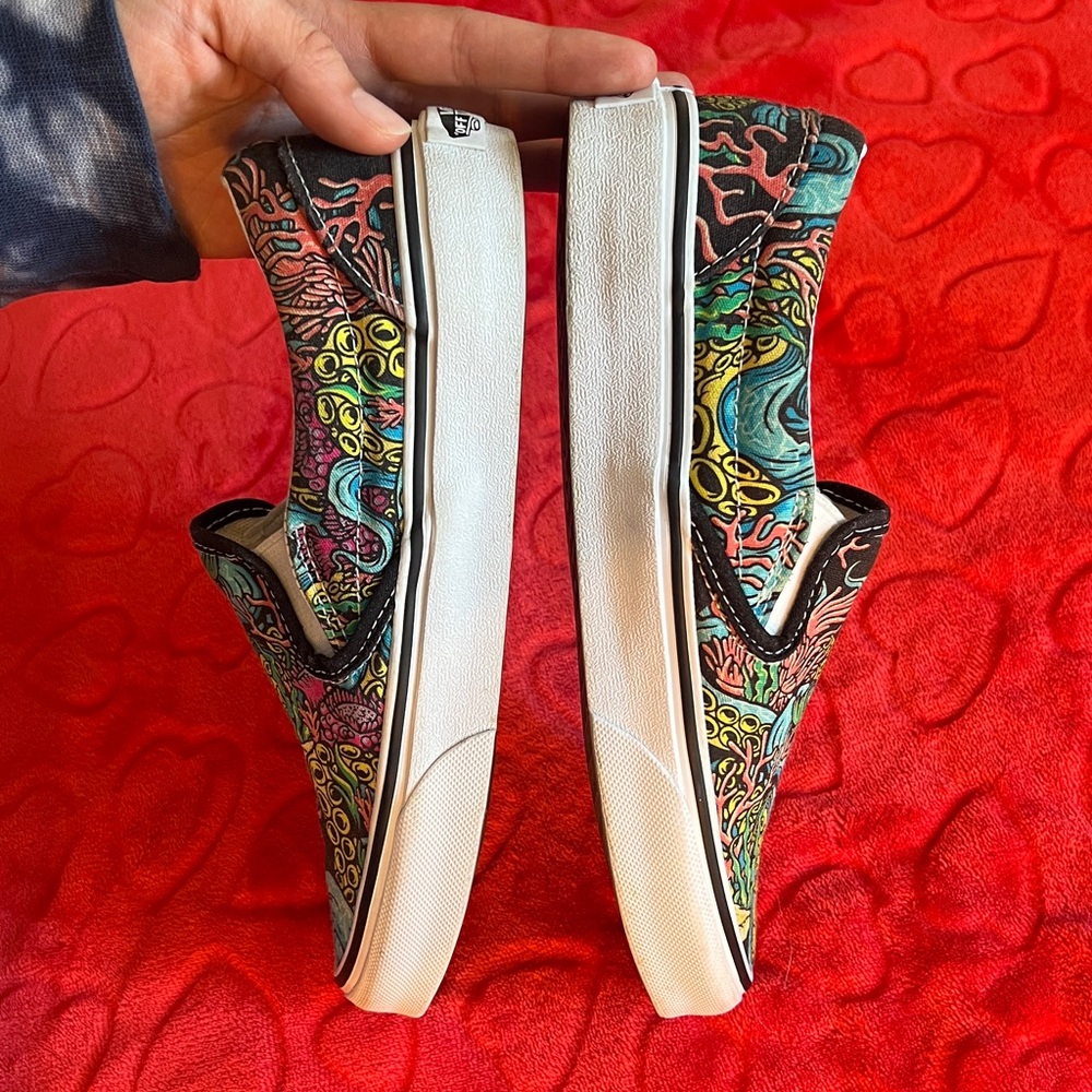 Vans Shoes Womens 6 Underwater Coral Slip On Vintage RARE RETRO unisex - Picture 3 of 10